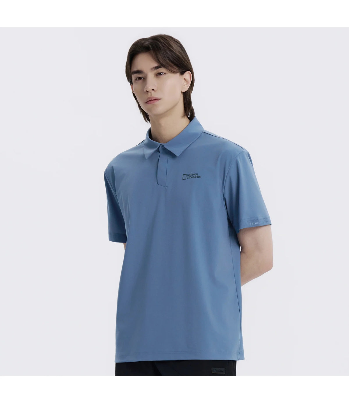 COOLING STRETCH SHORT SLEEVE POLO SHIRT MIDDLE BLUE