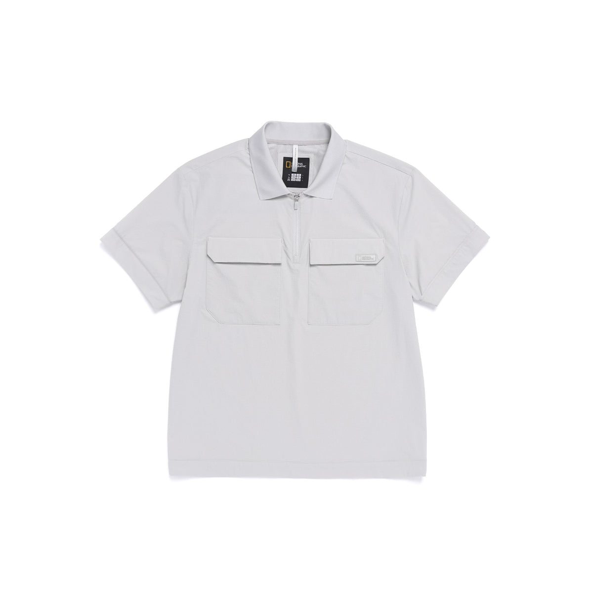 AIR SEERSUCKER HALF-ZIP BASIC FIT POLO SHIRT URBAN ICE