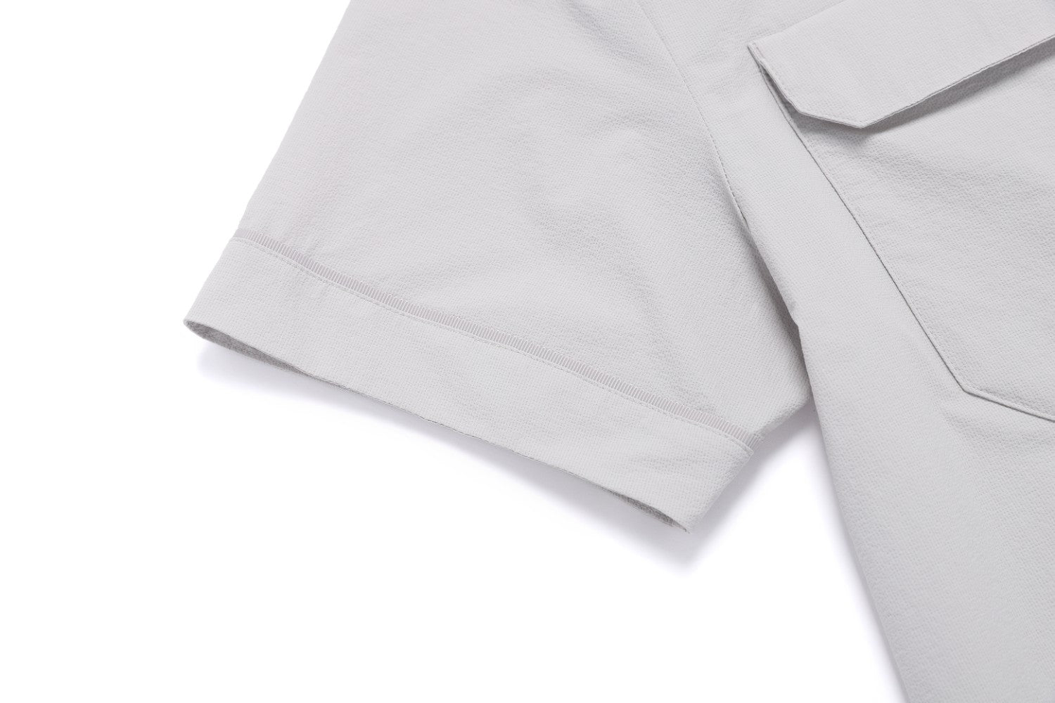 AIR SEERSUCKER HALF-ZIP BASIC FIT POLO SHIRT URBAN ICE
