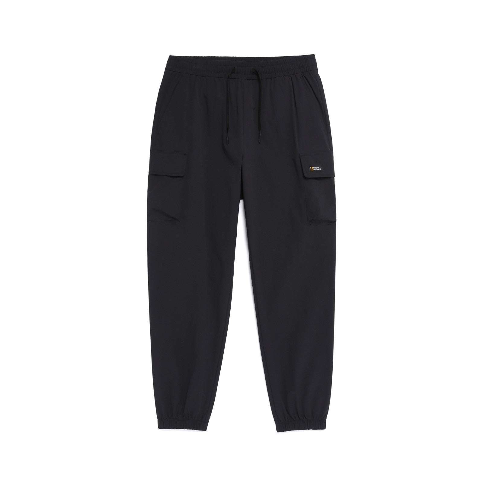 ADELIE STRETCH SEMI LOOSE FIT CARGO JOGGER PANTS BLACK
