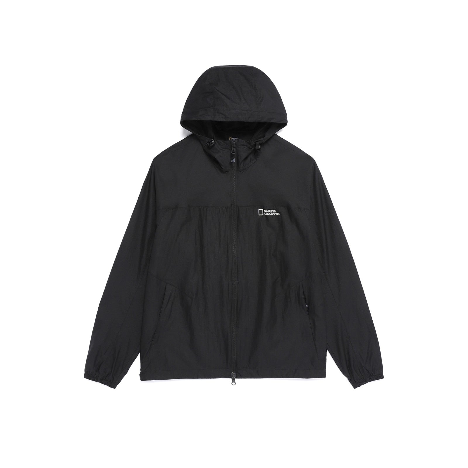 LIGHT PACK HOODED FULL ZIP UP WINDBREAKER BLACK