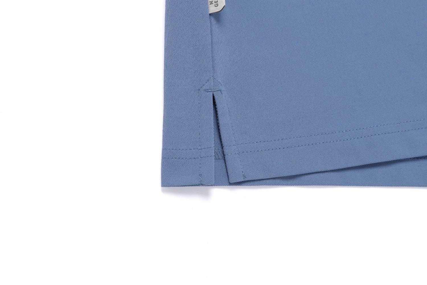 CARIDI PIQUE SHORT SLEEVE COLLAR T-SHIRT MIDDLE BLUE