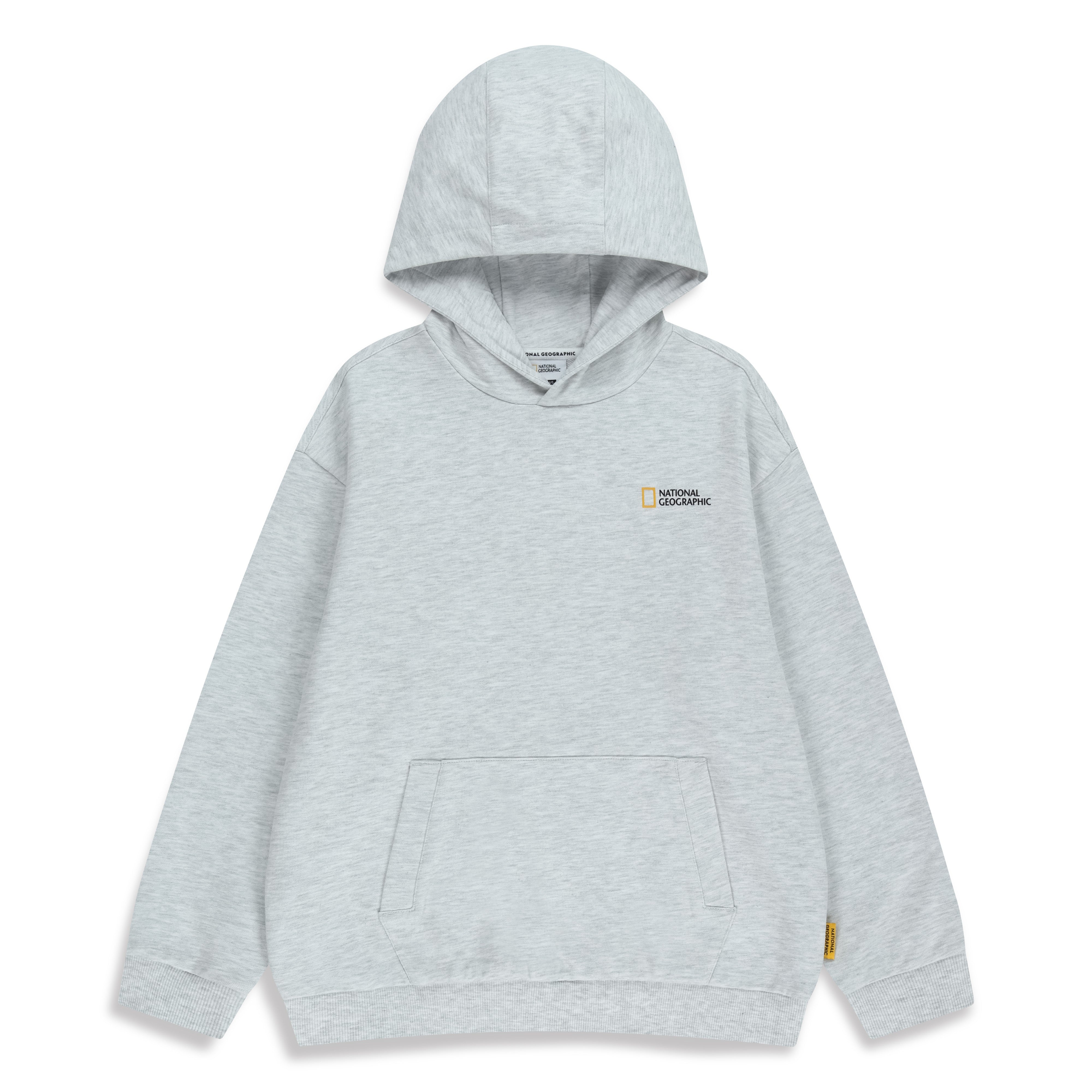 KIDS SEASONAL BACKGRAPHIC HOODIE (BRUSHED) WHITE MELANGE