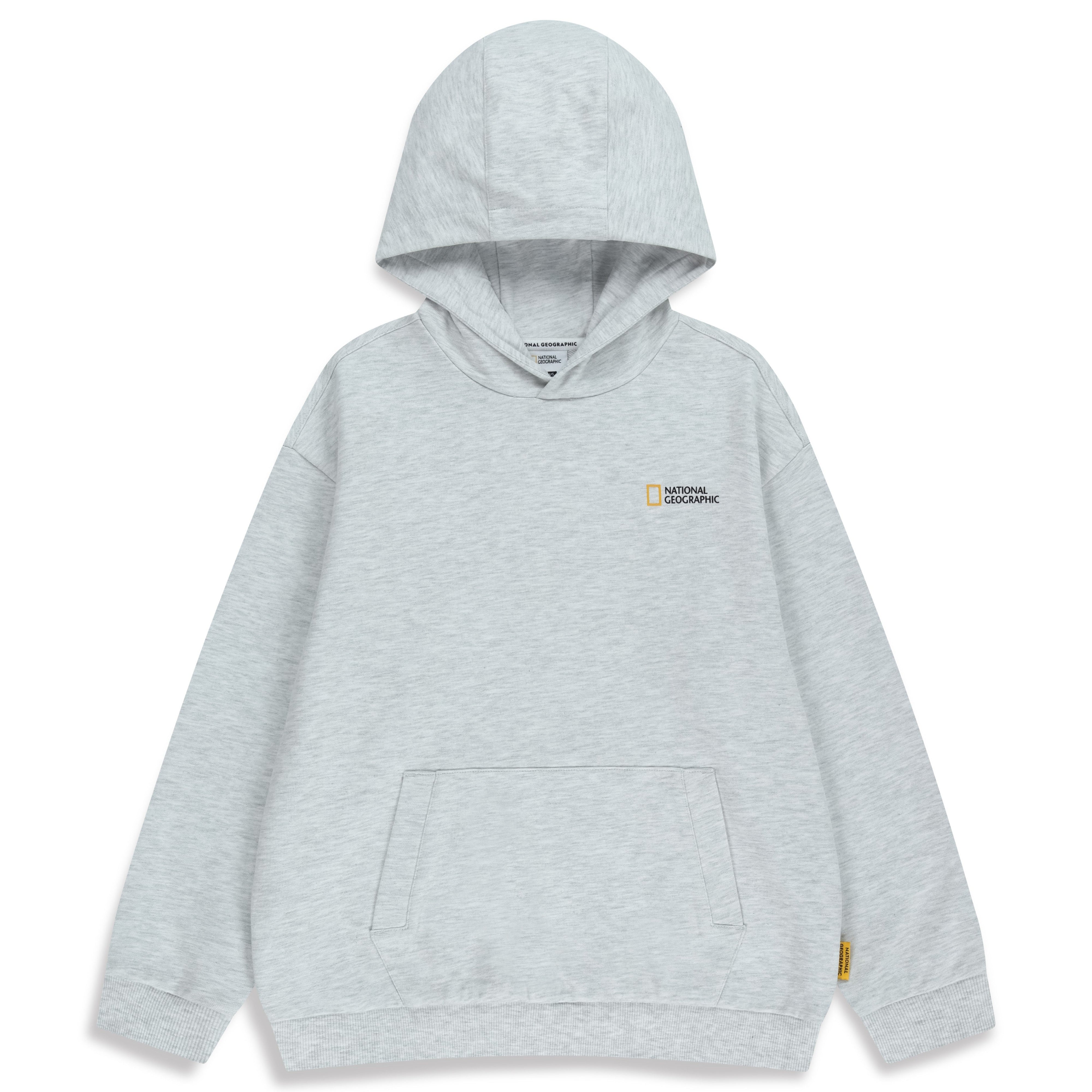 KIDS SEASONAL BACKGRAPHIC HOODIE (BRUSHED) WHITE MELANGE