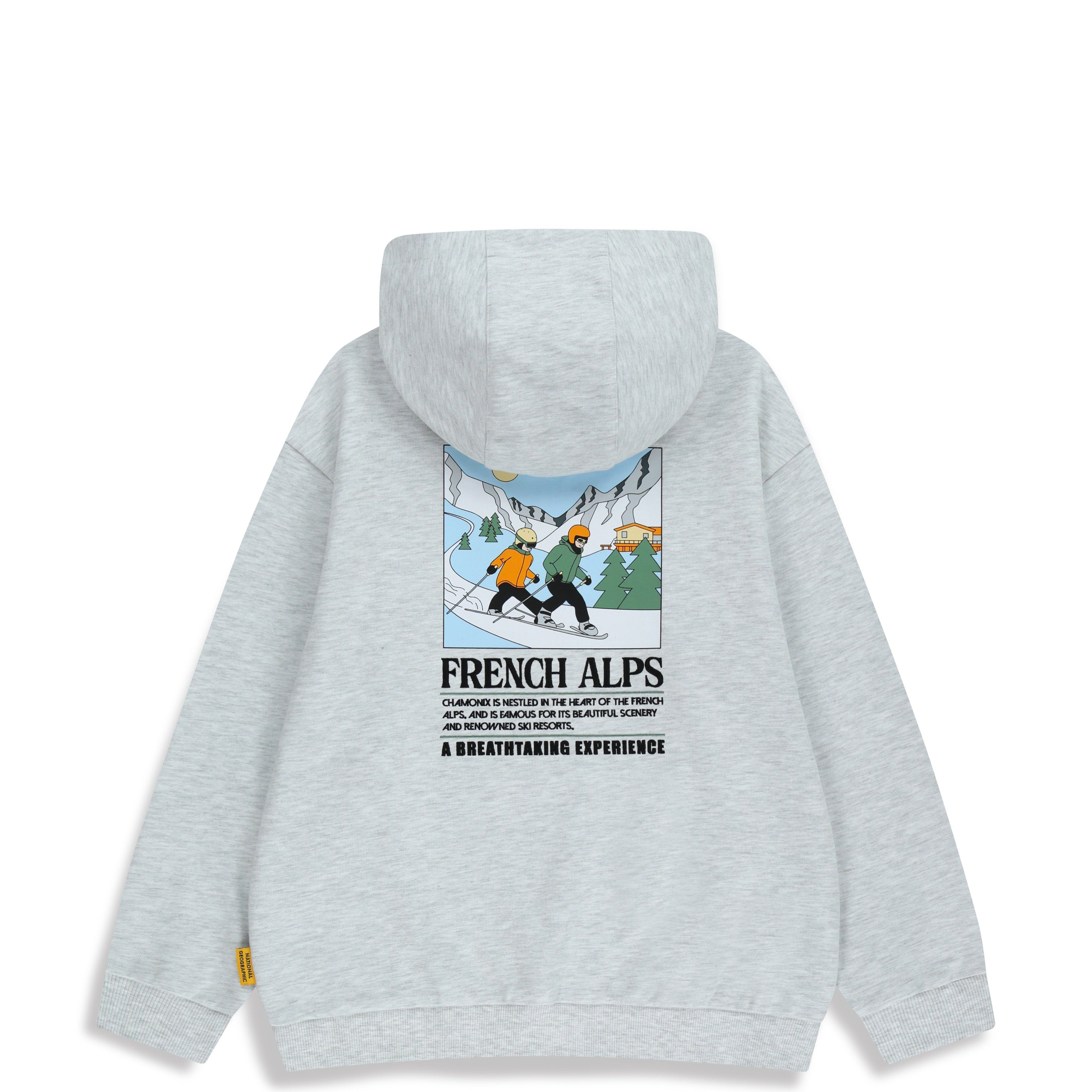 KIDS SEASONAL BACKGRAPHIC HOODIE (BRUSHED) WHITE MELANGE