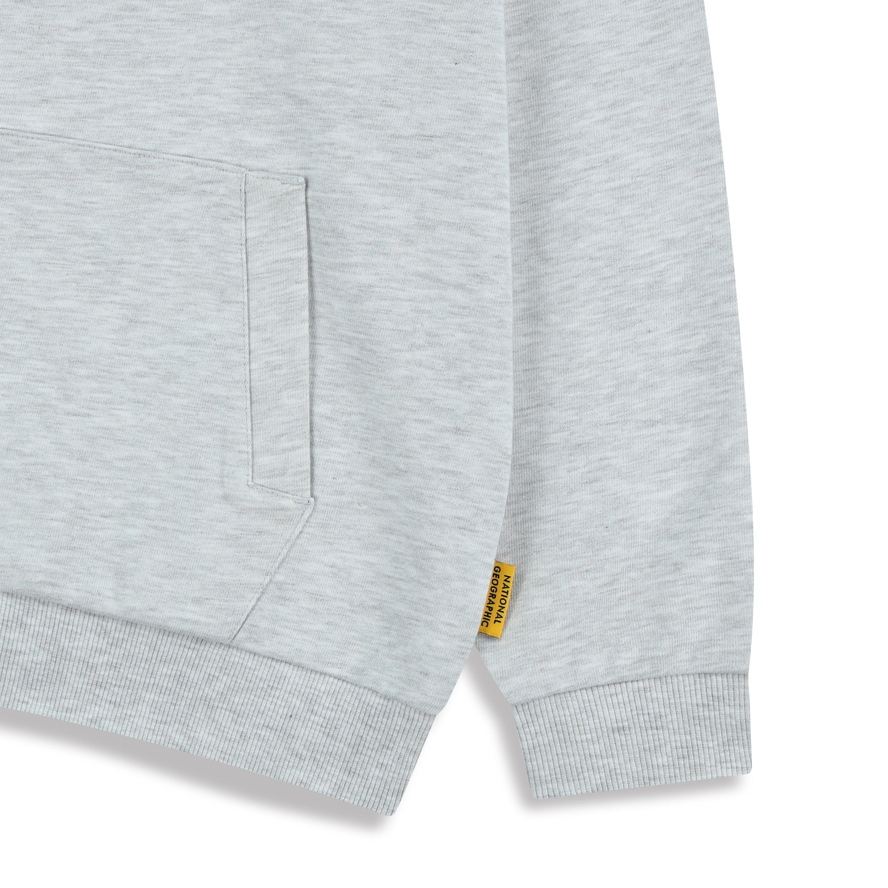 KIDS SEASONAL BACKGRAPHIC HOODIE (BRUSHED) WHITE MELANGE