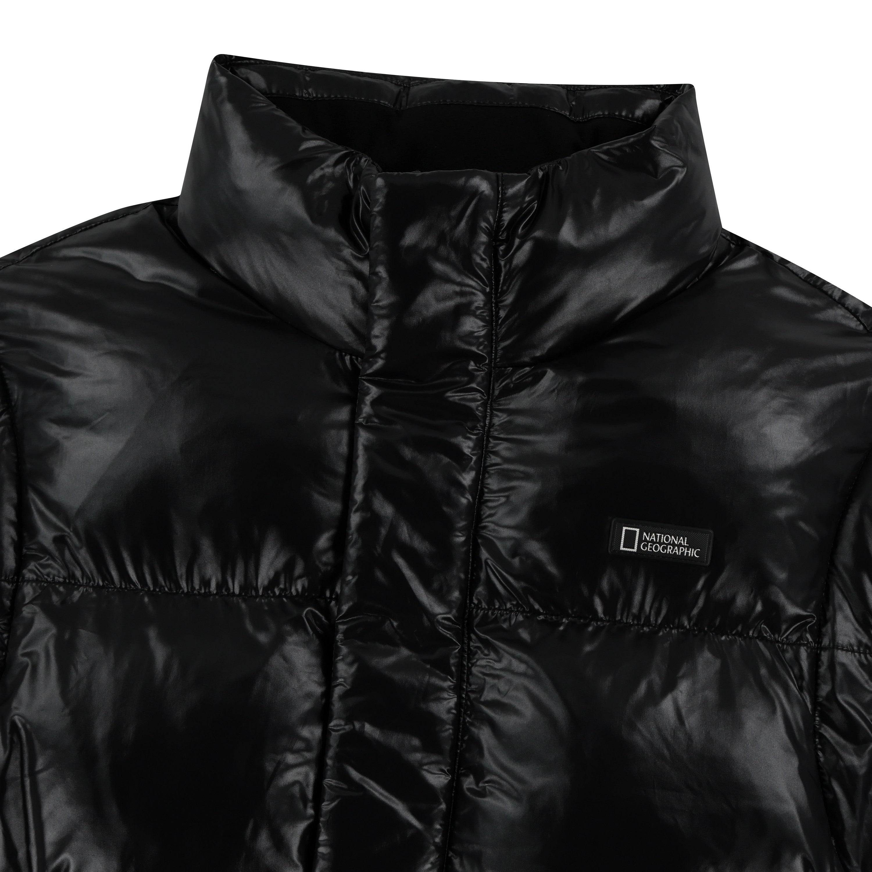 KIDS GLOSSY 2 WAY PADDING JUMPER CARBON BLACK