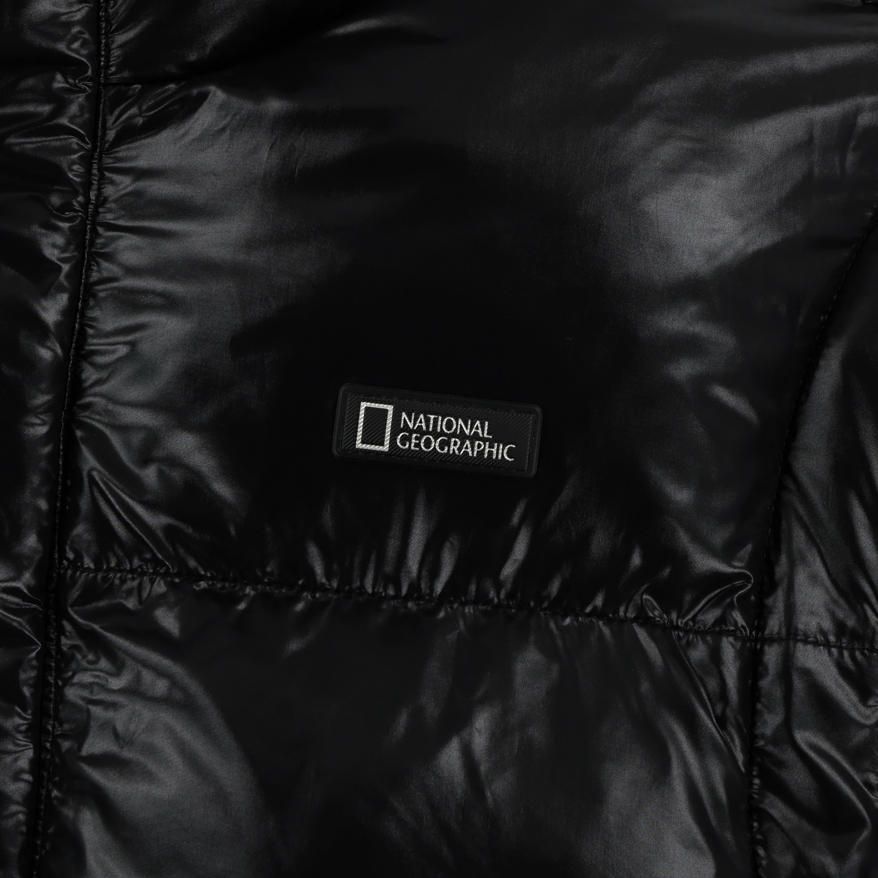 KIDS GLOSSY 2 WAY PADDING JUMPER CARBON BLACK