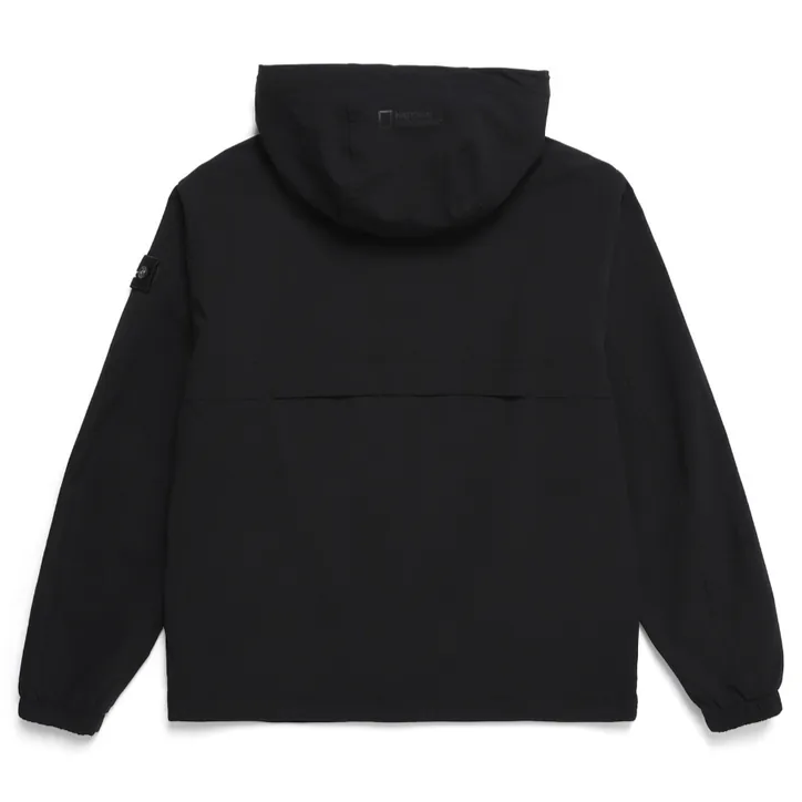 ARCHELON STRETCHED WOVEN ZIP-UP HOODIE CARBON BLACK