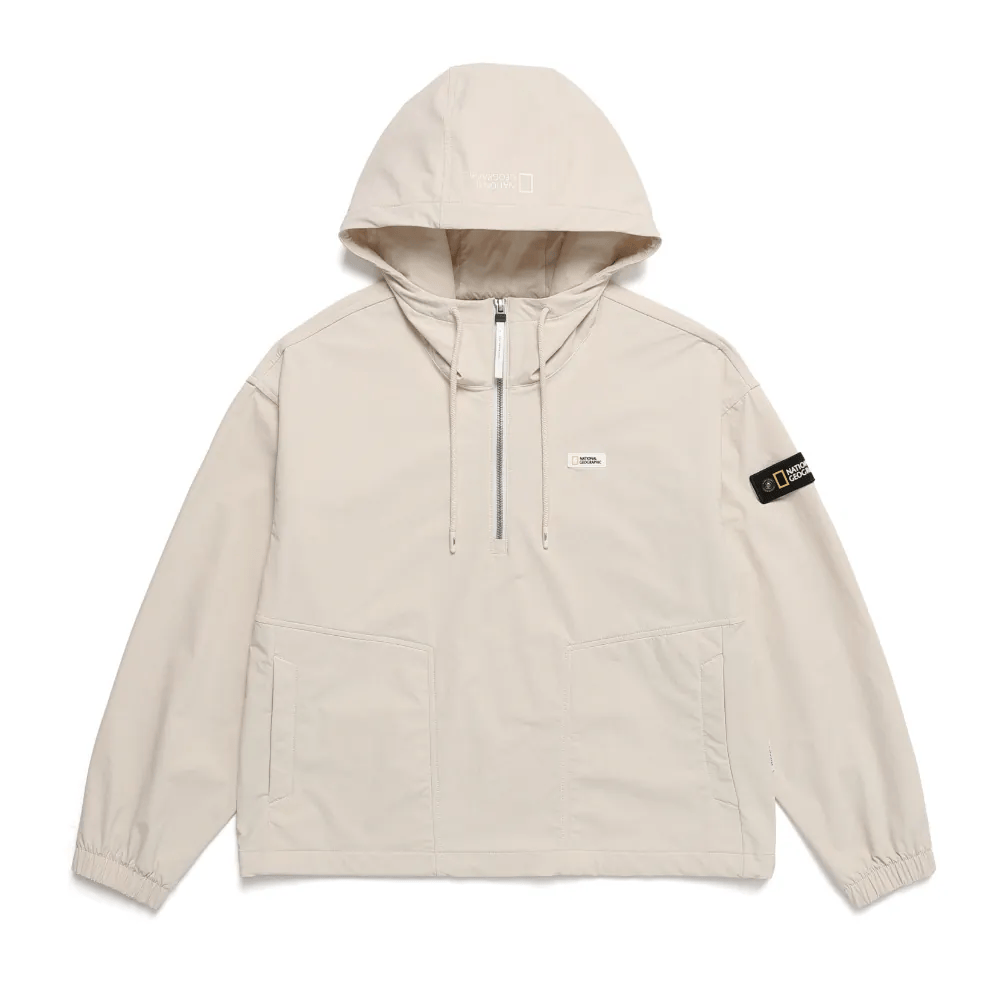 WOMEN'S ARCHELON STRETCHED WOVEN HOODIE ANORAK L/BEIGE