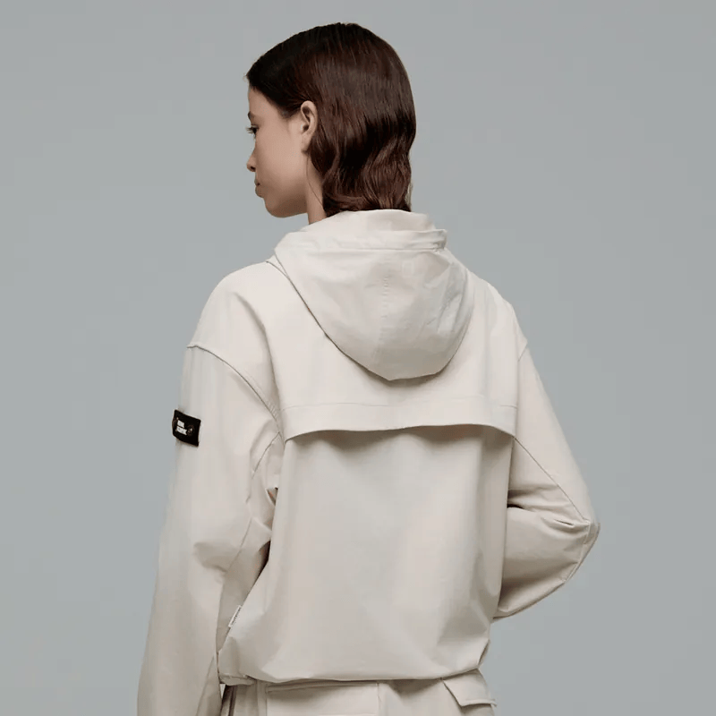 WOMEN'S ARCHELON STRETCHED WOVEN HOODIE ANORAK L/BEIGE