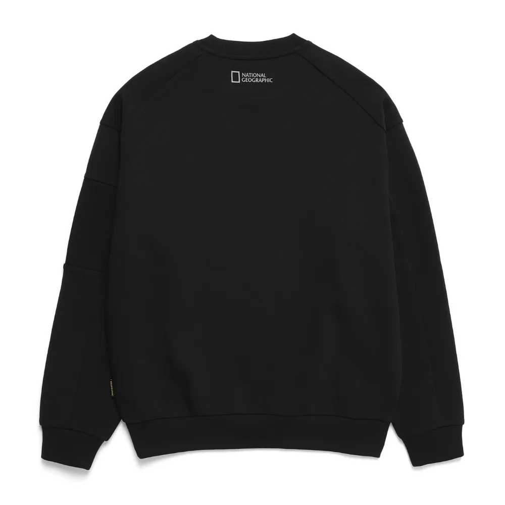 CANI SLEEVE POCKET SMALL LOGO SEMI-OVERFIT SWEATSHIRT CARBON BLACK