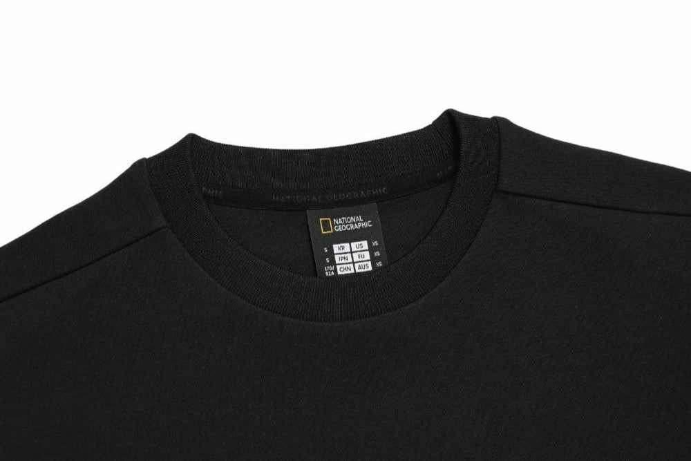 CANI SLEEVE POCKET SMALL LOGO SEMI-OVERFIT SWEATSHIRT CARBON BLACK
