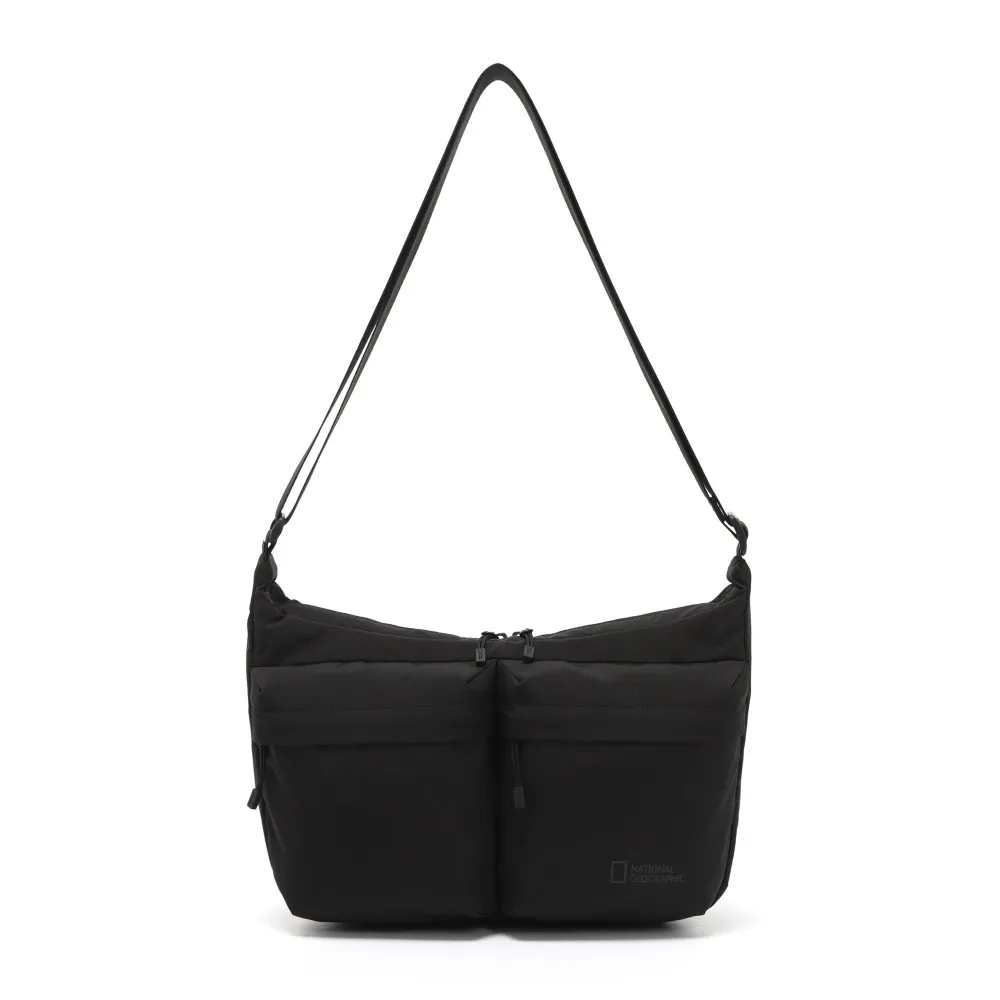 DOUBLE POCKET CROSSBODY BAG BLACK