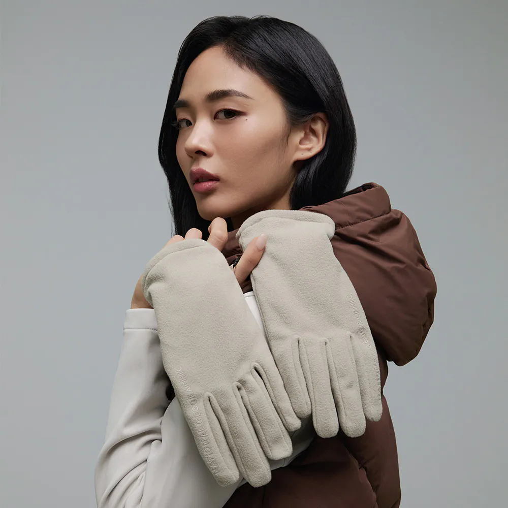 FLEECE GLOVES BEIGE