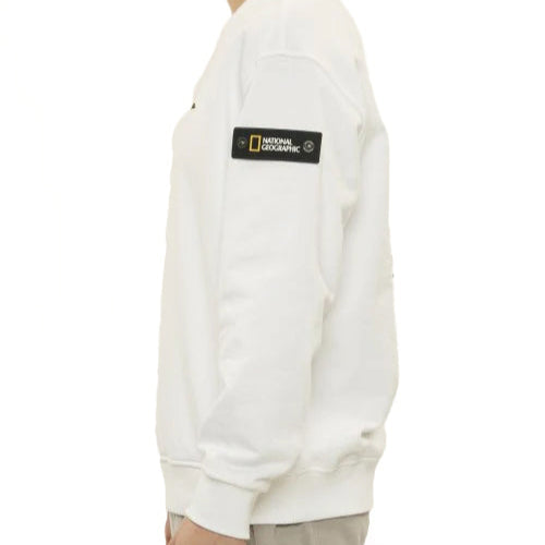 UNISEX GLACIER GRAPHIC SEMI-OVERSIZED SWEATSHIRT - WHITE