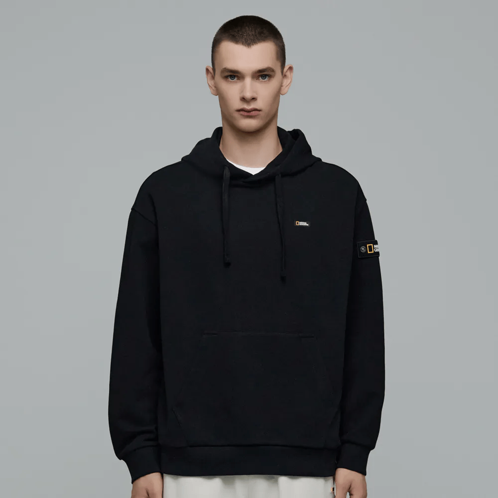 GLACIER CONCEPT GRAPHIC SEMI-OVERSIZE HOODIE CARBON BLACK