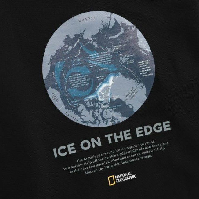 GLACIER CONCEPT GRAPHIC SEMI-OVERSIZE HOODIE CARBON BLACK