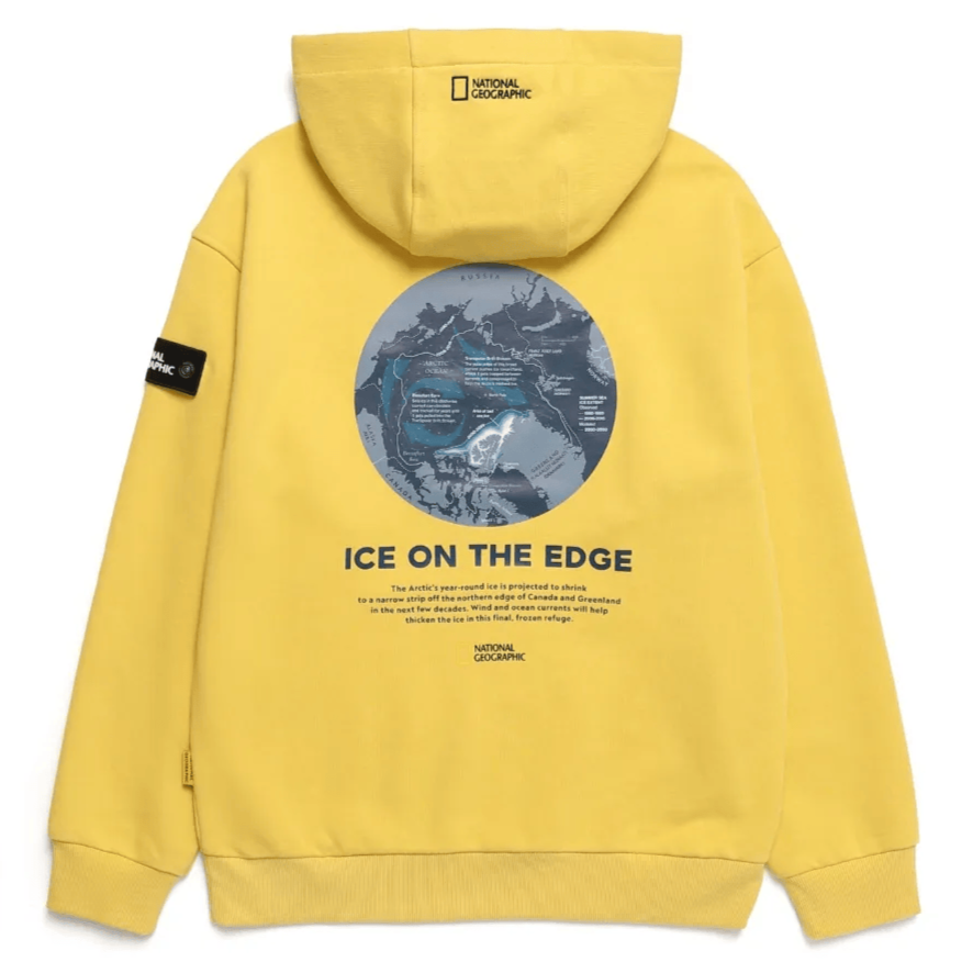 GLACIER CONCEPT GRAPHIC SEMI-OVERSIZE HOODIE LM MUSTARD
