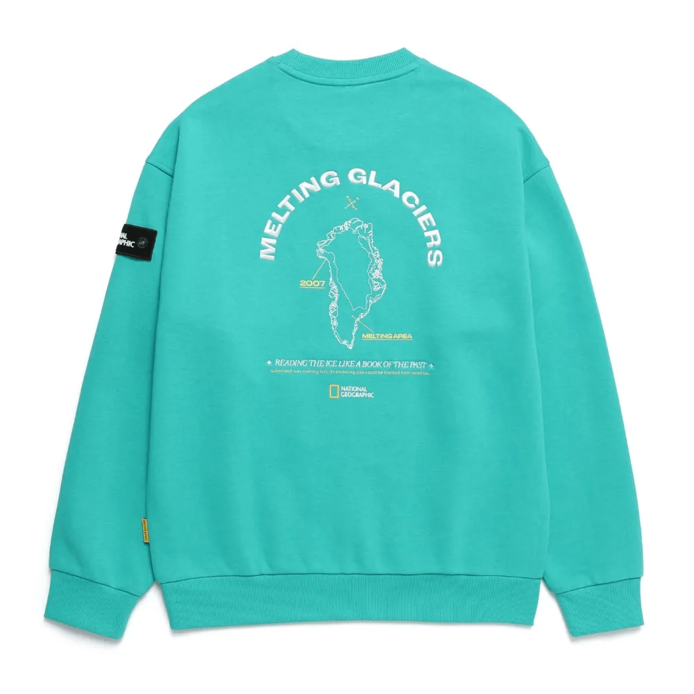 UNISEX GLACIER GRAPHIC SEMI-OVERSIZED SWEATSHIRT - MINT