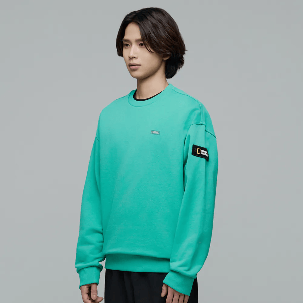 UNISEX GLACIER GRAPHIC SEMI-OVERSIZED SWEATSHIRT - MINT