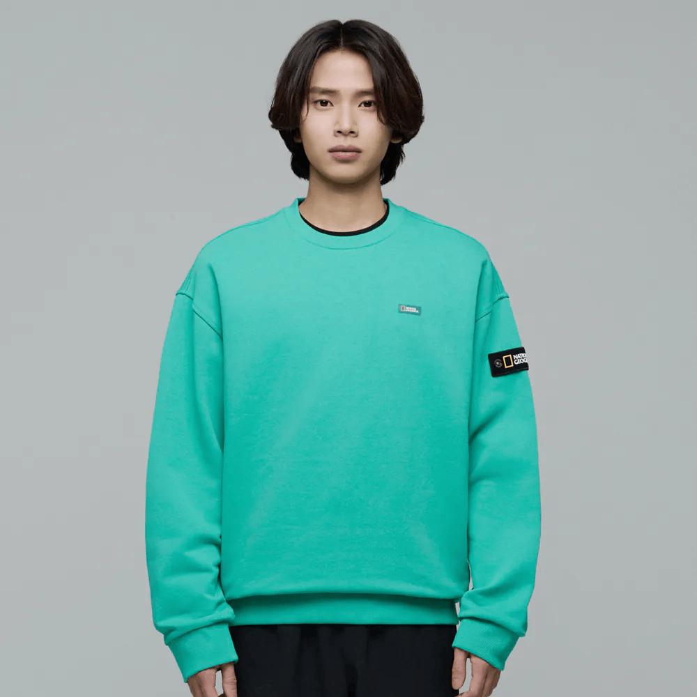 UNISEX GLACIER GRAPHIC SEMI-OVERSIZED SWEATSHIRT - MINT