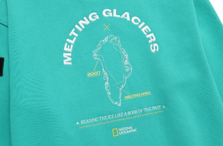 UNISEX GLACIER GRAPHIC SEMI-OVERSIZED SWEATSHIRT - MINT