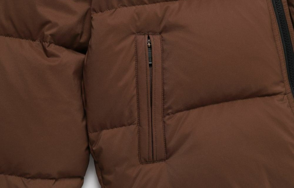 (HUNGARIAN GOOSE DOWN) WOMEN'S GOLDEN MOLE CROPPED HOODIE DOWN JACKET BRICK