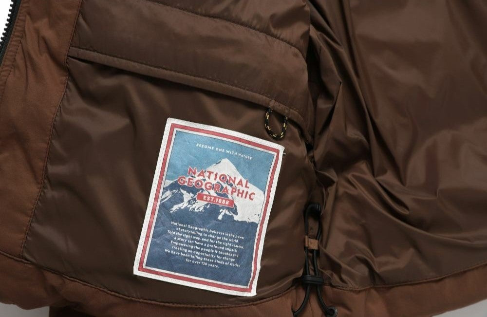 (HUNGARIAN GOOSE DOWN) WOMEN'S GOLDEN MOLE CROPPED HOODIE DOWN JACKET BRICK