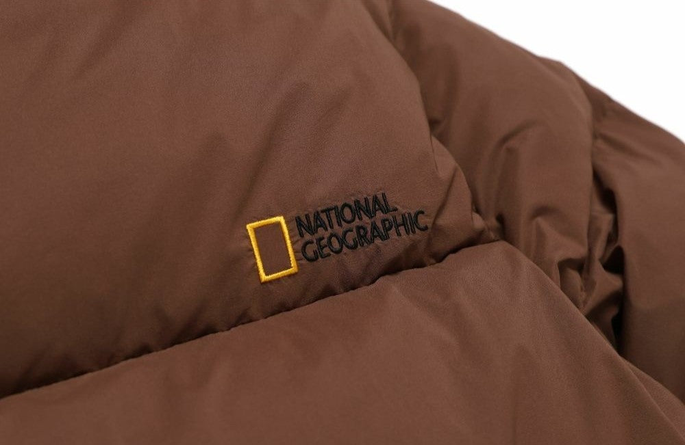 (HUNGARIAN GOOSE DOWN) WOMEN'S GOLDEN MOLE CROPPED HOODIE DOWN JACKET BRICK