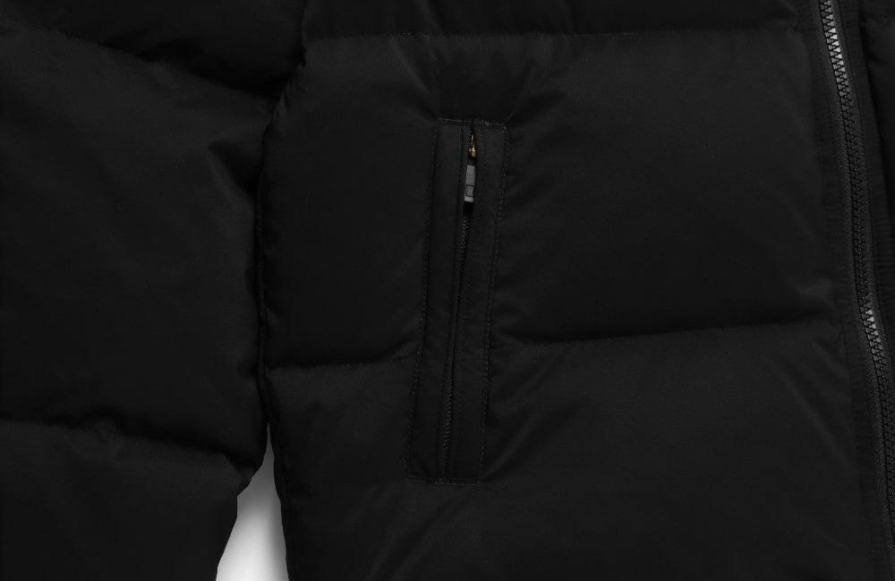 (HUNGARIAN GOOSE DOWN) WOMEN'S GOLDEN MOLE CROPPED HOODIE DOWN JACKET CARBON BLACK