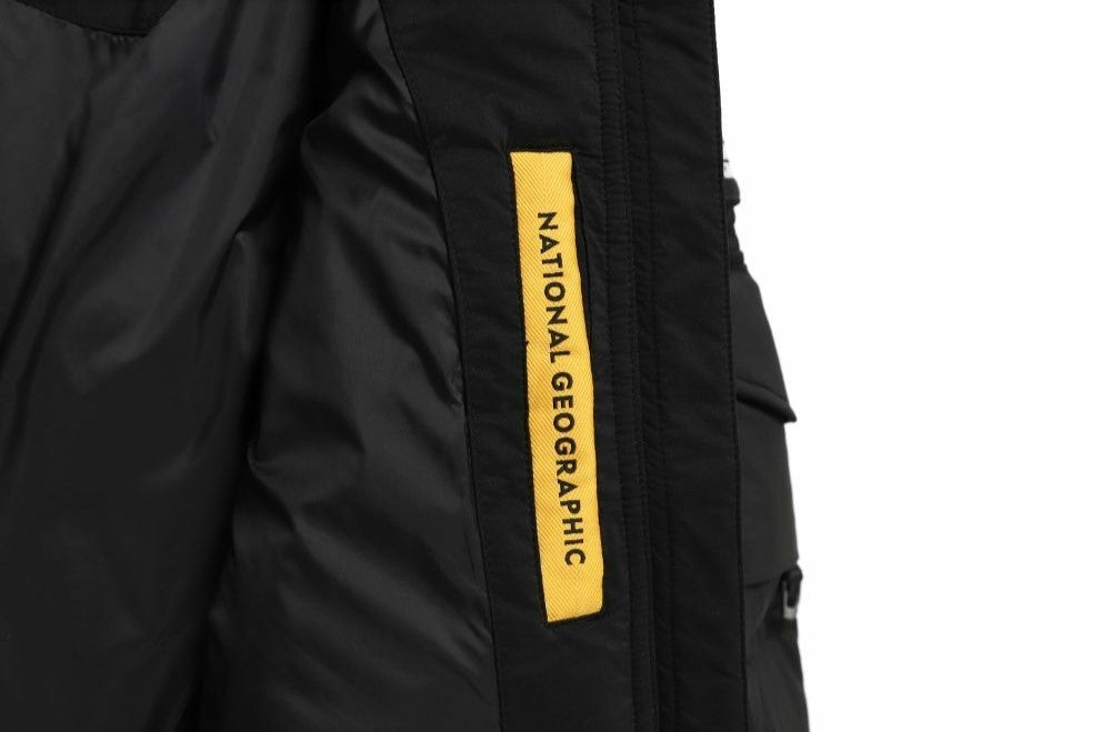 (HUNGARIAN GOOSE DOWN) WOMEN'S GOLDEN MOLE CROPPED HOODIE DOWN JACKET CARBON BLACK