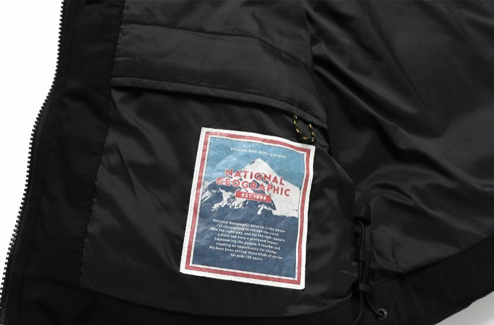 (HUNGARIAN GOOSE DOWN) WOMEN'S GOLDEN MOLE CROPPED HOODIE DOWN JACKET CARBON BLACK