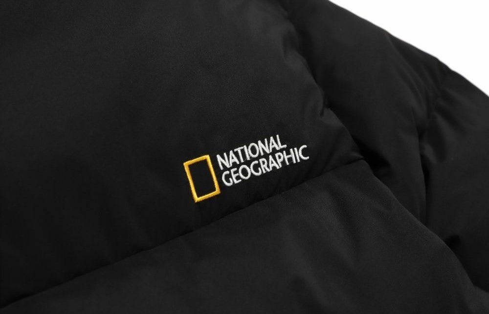 (HUNGARIAN GOOSE DOWN) WOMEN'S GOLDEN MOLE CROPPED HOODIE DOWN JACKET CARBON BLACK