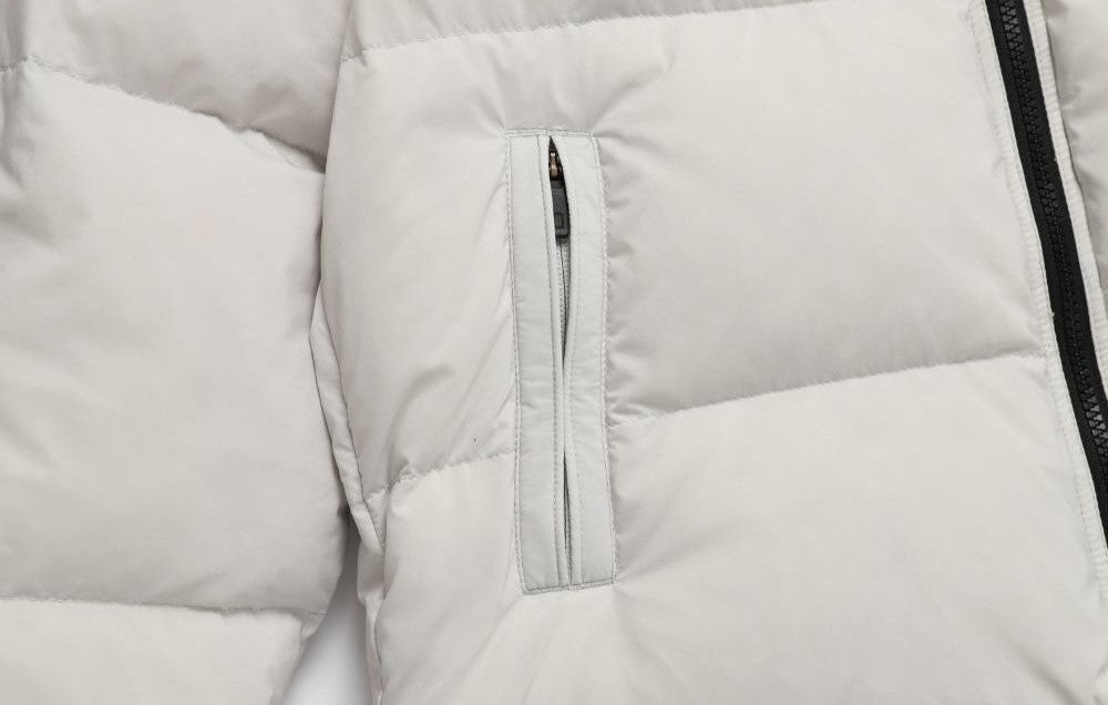 (HUNGARIAN GOOSE DOWN) WOMEN'S GOLDEN MOLE CROPPED HOODIE DOWN JACKET ICE GREY