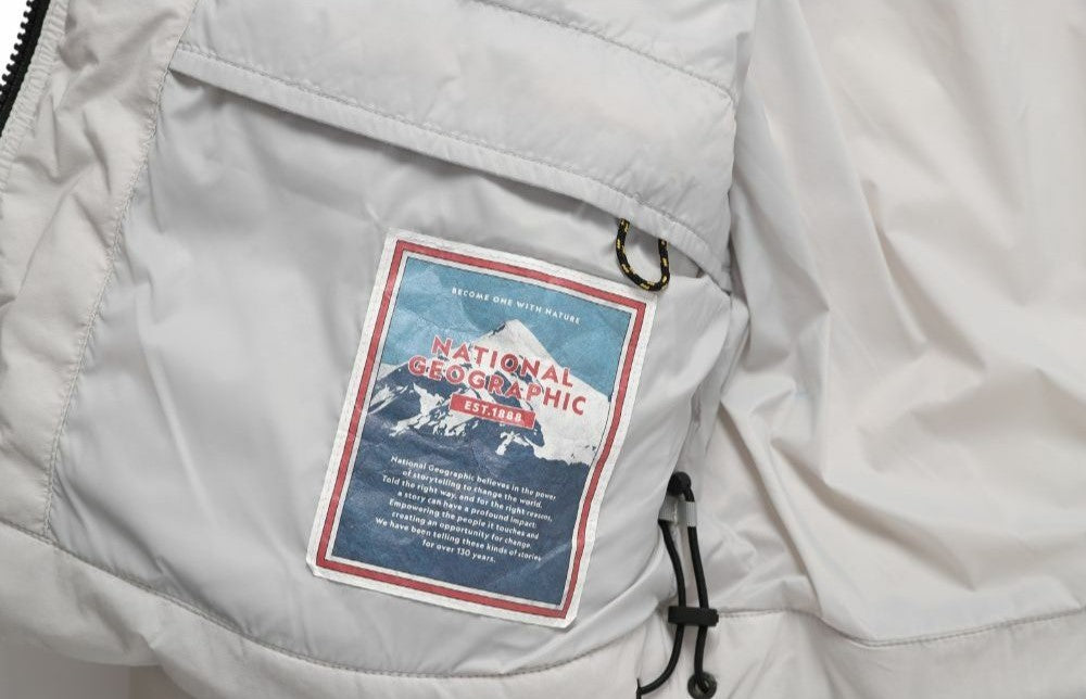 (HUNGARIAN GOOSE DOWN) WOMEN'S GOLDEN MOLE CROPPED HOODIE DOWN JACKET ICE GREY