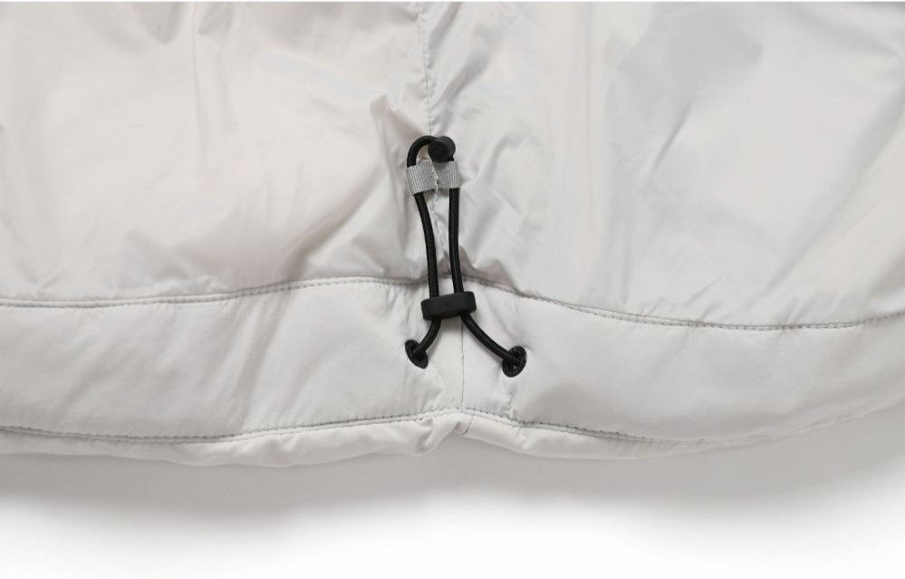 (HUNGARIAN GOOSE DOWN) WOMEN'S GOLDEN MOLE CROPPED HOODIE DOWN JACKET ICE GREY