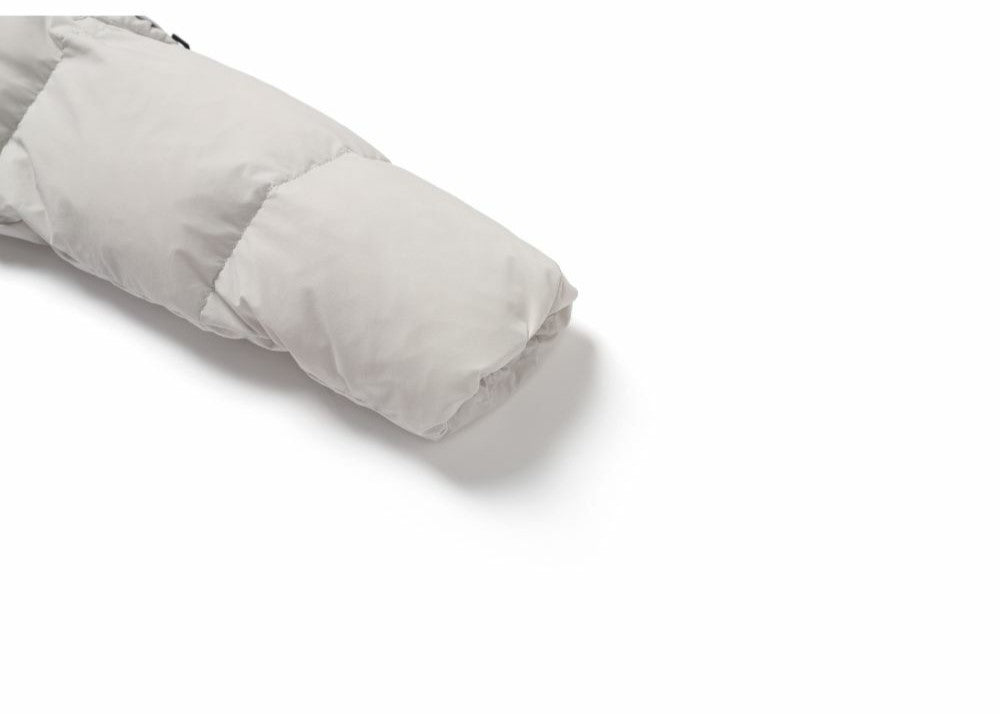 (HUNGARIAN GOOSE DOWN) WOMEN'S GOLDEN MOLE CROPPED HOODIE DOWN JACKET ICE GREY