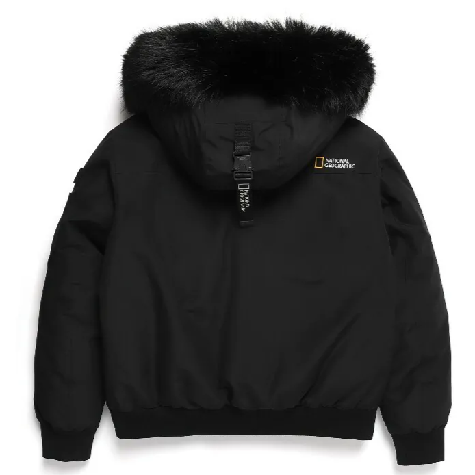 WOMEN'S TARUGA FUR TRIM HOODIE DOWN JACKET CARBON BLACK
