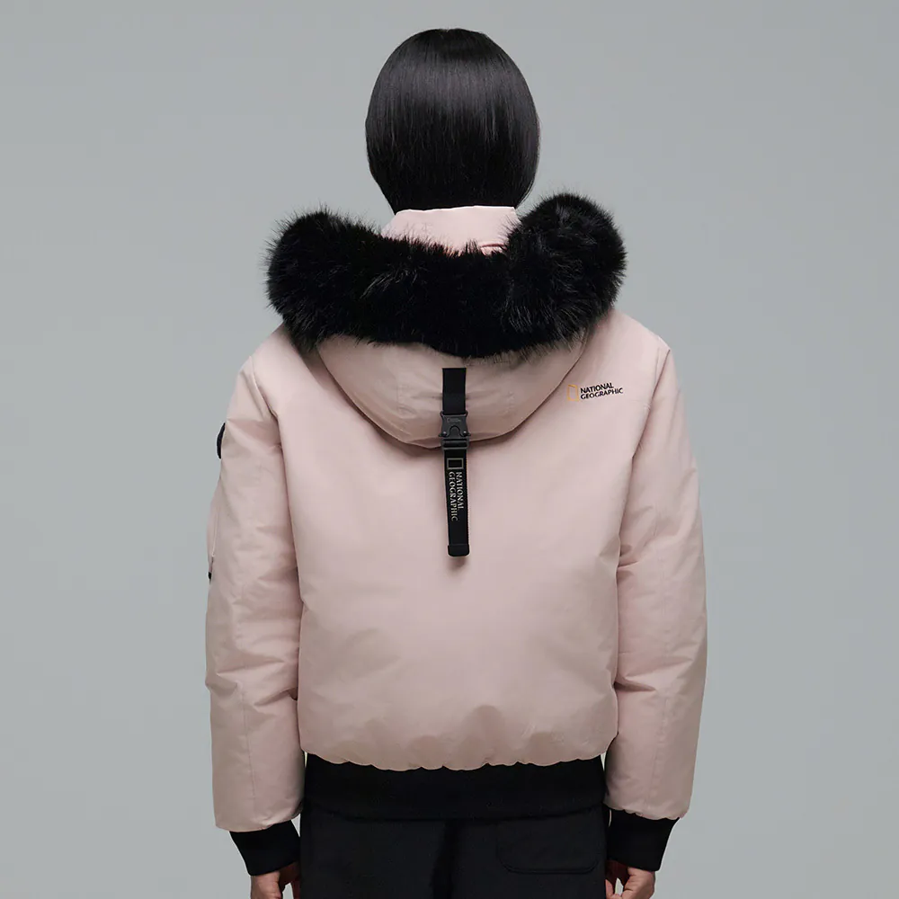 WOMEN'S TARUGA FUR TRIM HOODIE DOWN JACKET INDI PINK