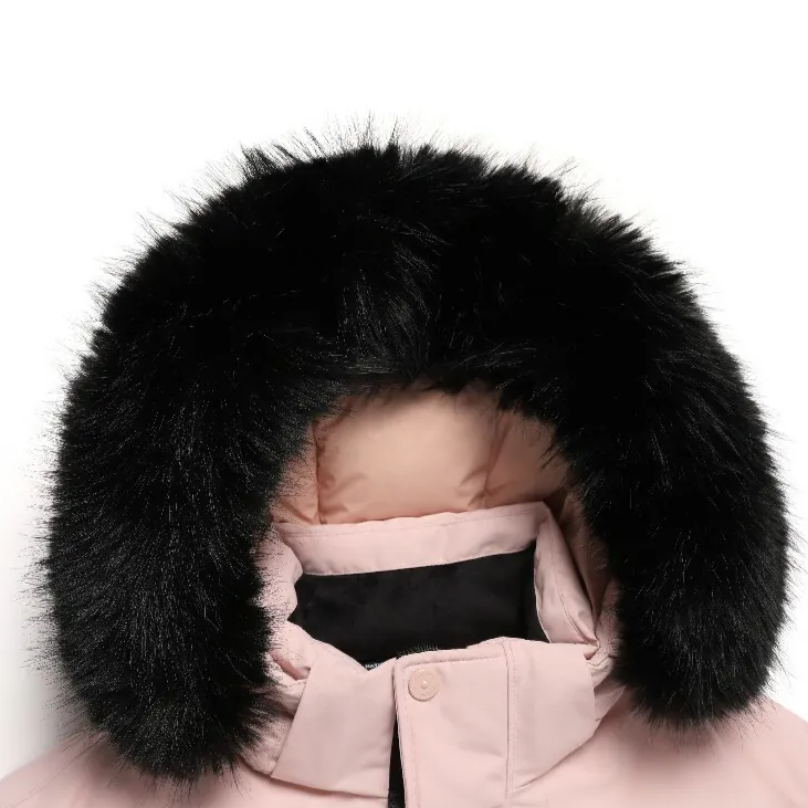 WOMEN'S TARUGA FUR TRIM HOODIE DOWN JACKET INDI PINK