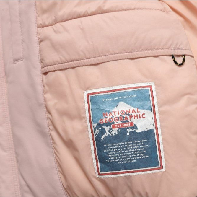 WOMEN'S TARUGA FUR TRIM HOODIE DOWN JACKET INDI PINK