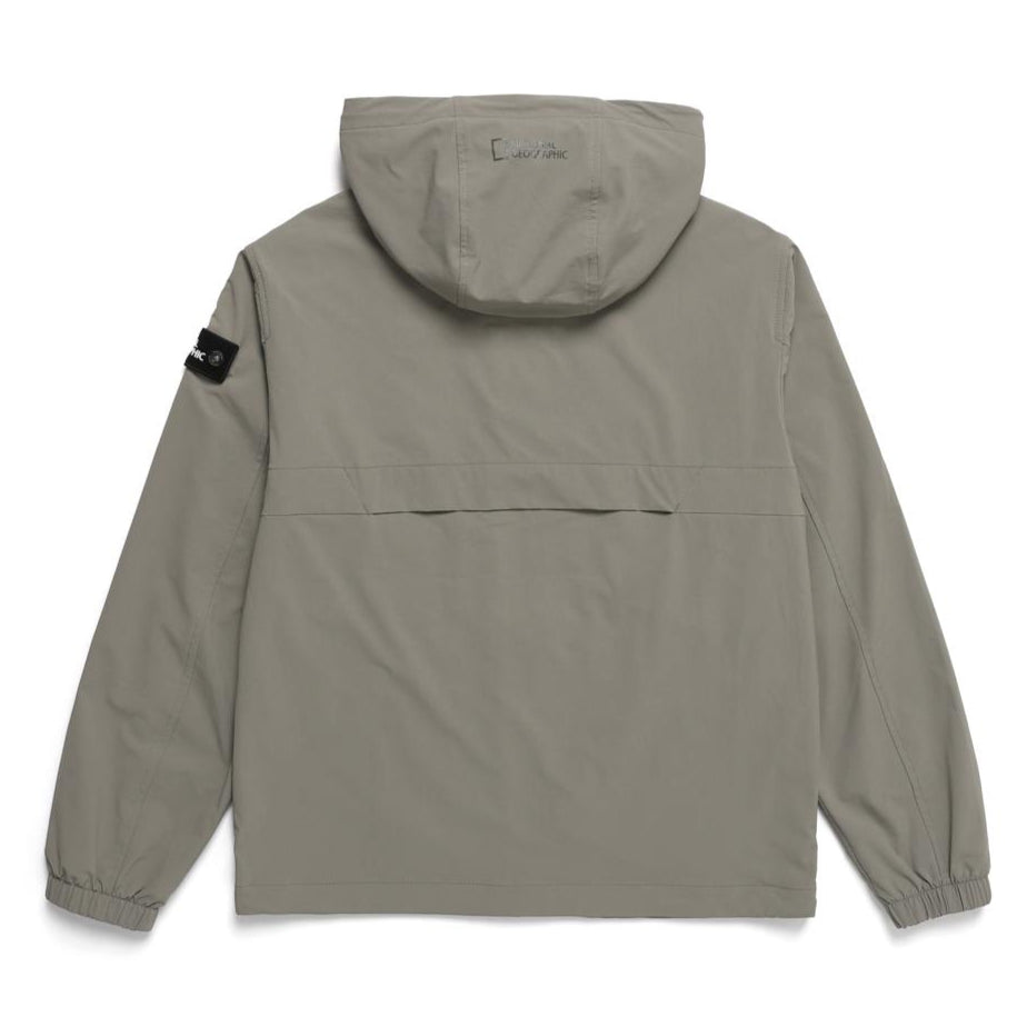 ARCHELON STRETCHED WOVEN ZIP-UP HOODIE LICHEN KHAKI