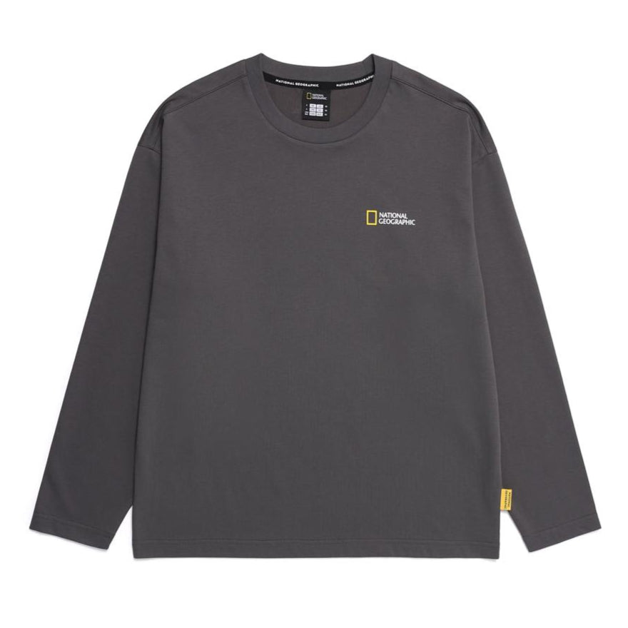 UNISEX SEMI-OVER FIT SUPIMA LONG-SLEEVE T-SHIRTS GREY