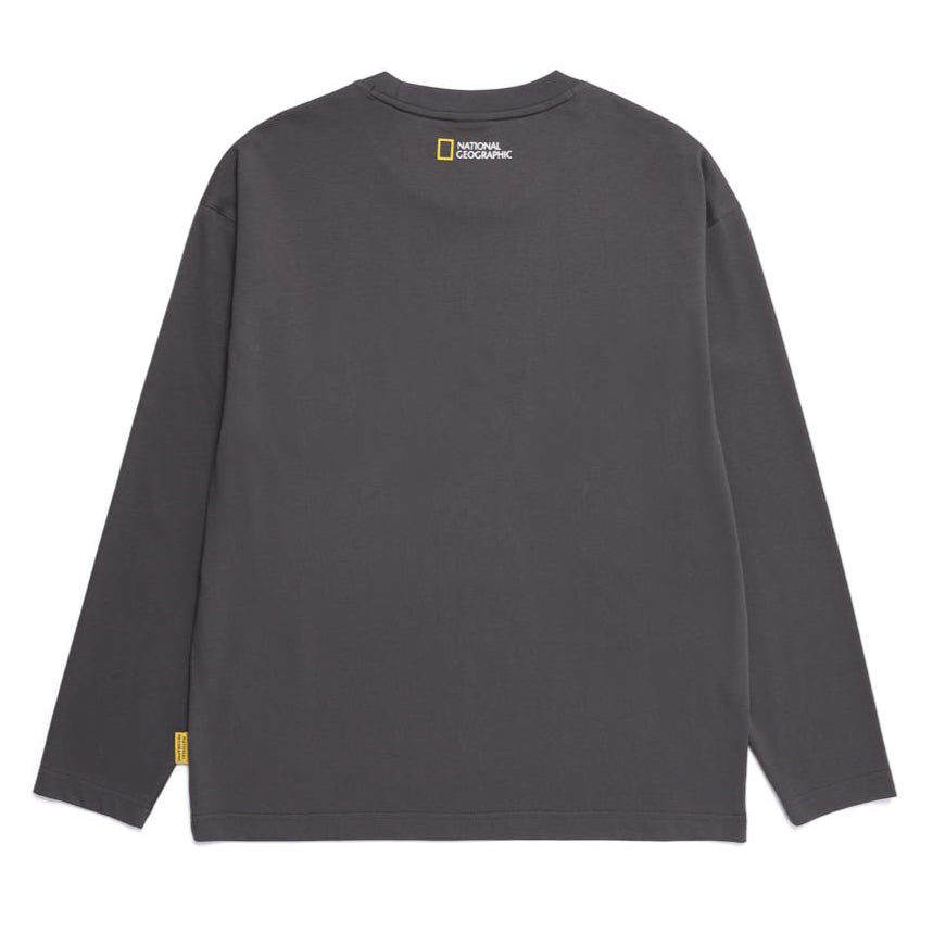 UNISEX SEMI-OVER FIT SUPIMA LONG-SLEEVE T-SHIRTS GREY
