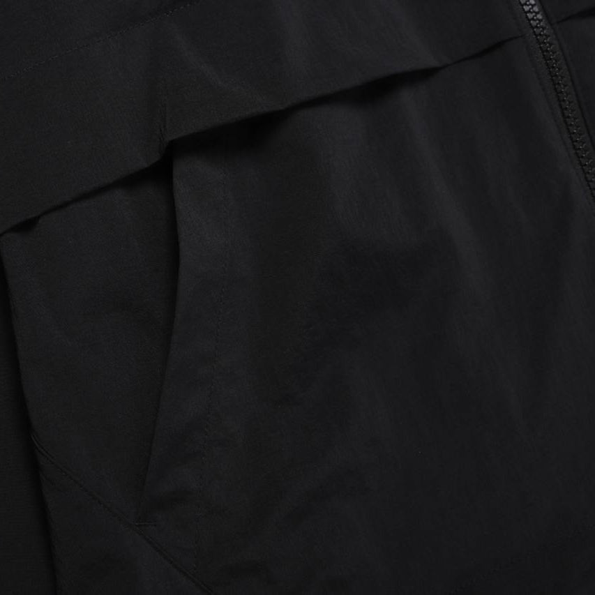 WOMEN'S CYGNUS WOVEN STRETCH FULL ZIP UP HOODIE CARBON BLACK