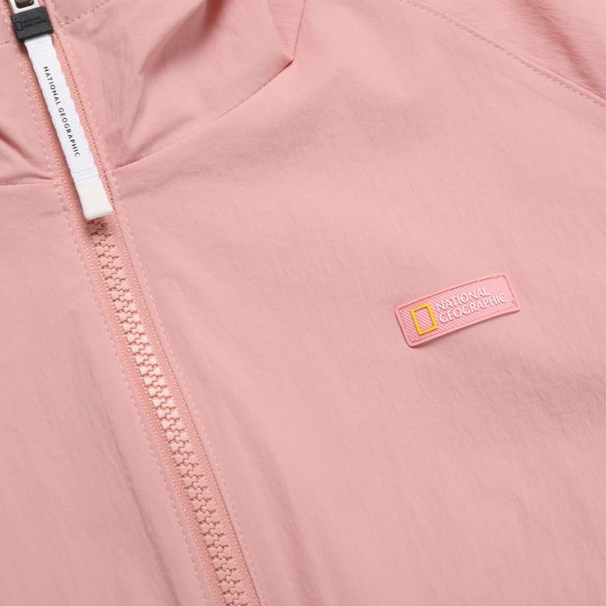 WOMEN'S CYGNUS WOVEN STRETCH FULL ZIP UP HOODIE DARK PEACH