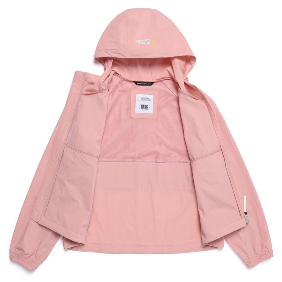 WOMEN'S CYGNUS WOVEN STRETCH FULL ZIP UP HOODIE DARK PEACH