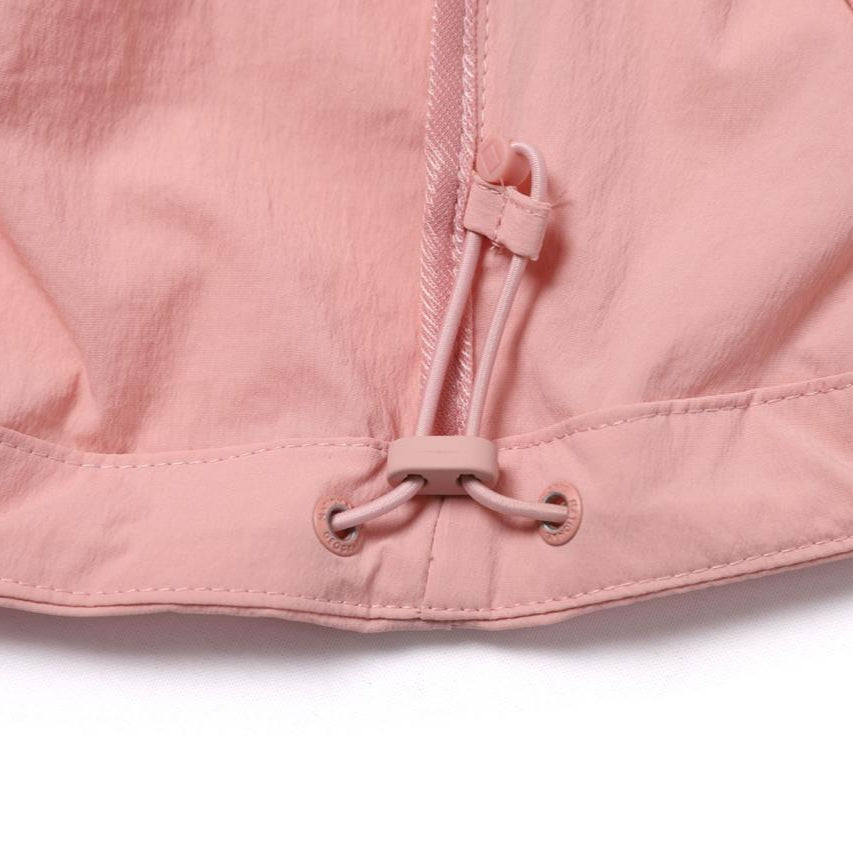 WOMEN'S CYGNUS WOVEN STRETCH FULL ZIP UP HOODIE DARK PEACH