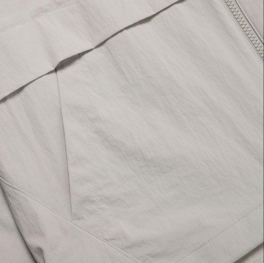WOMEN'S CYGNUS WOVEN STRETCH FULL ZIP UP HOODIE MOURNING BEIGE